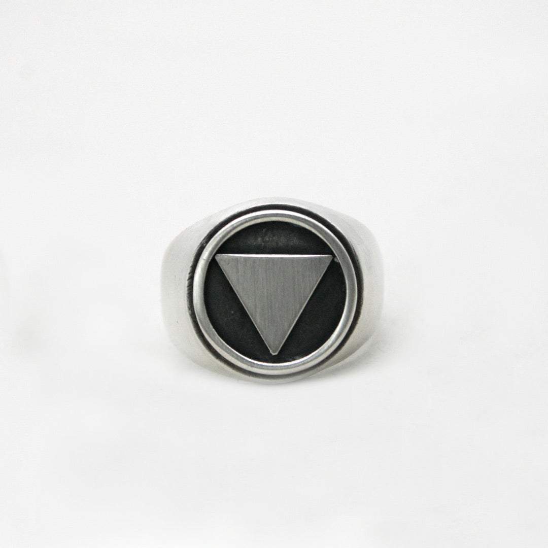 ANILLO SELLO PLATA TRIÁNGULO