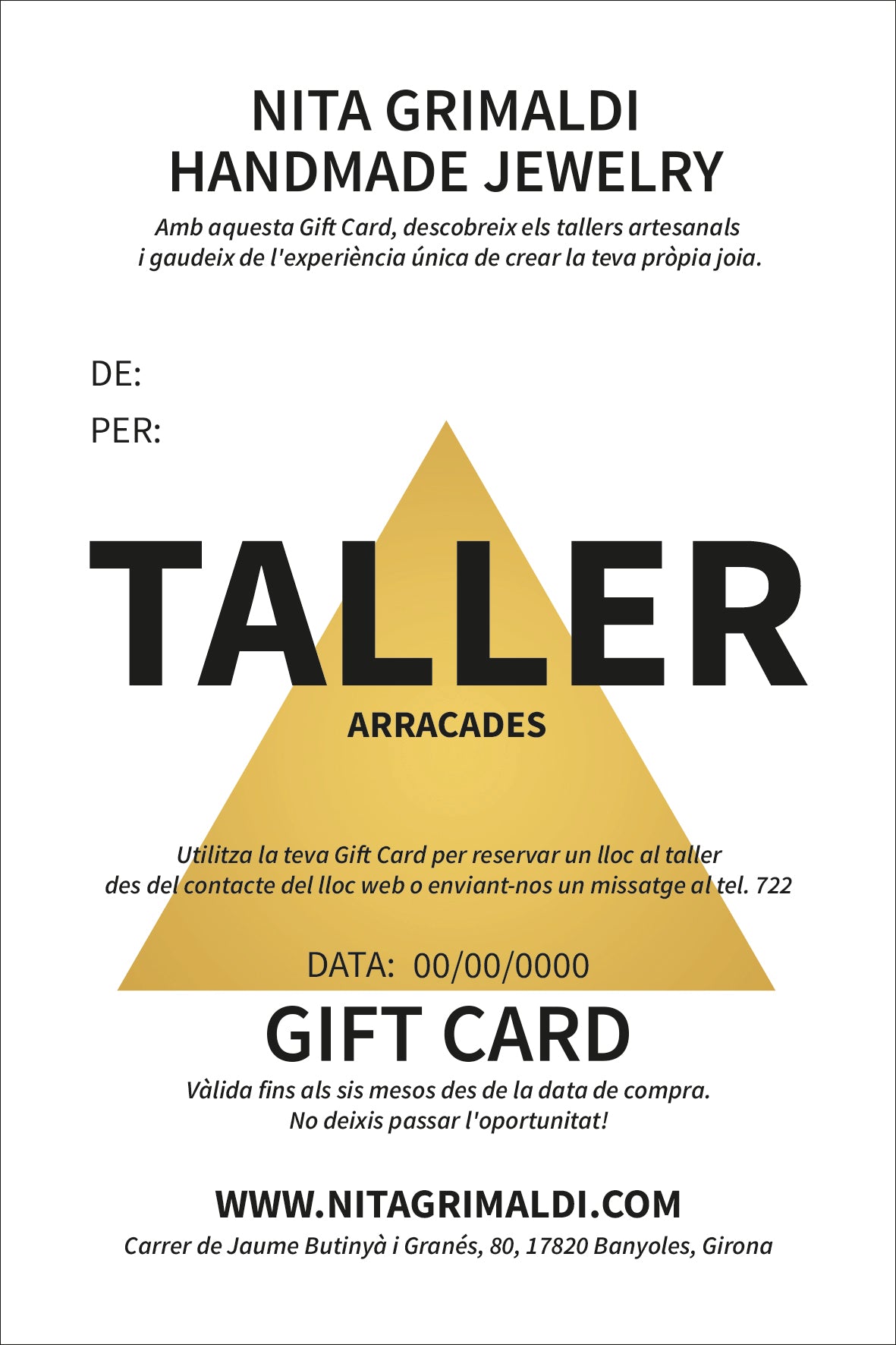 CHEQUE REGALO TALLER DE JOYERIA - TÉCNICA MARTELÉ - "PENDIENTES" - N.T/02