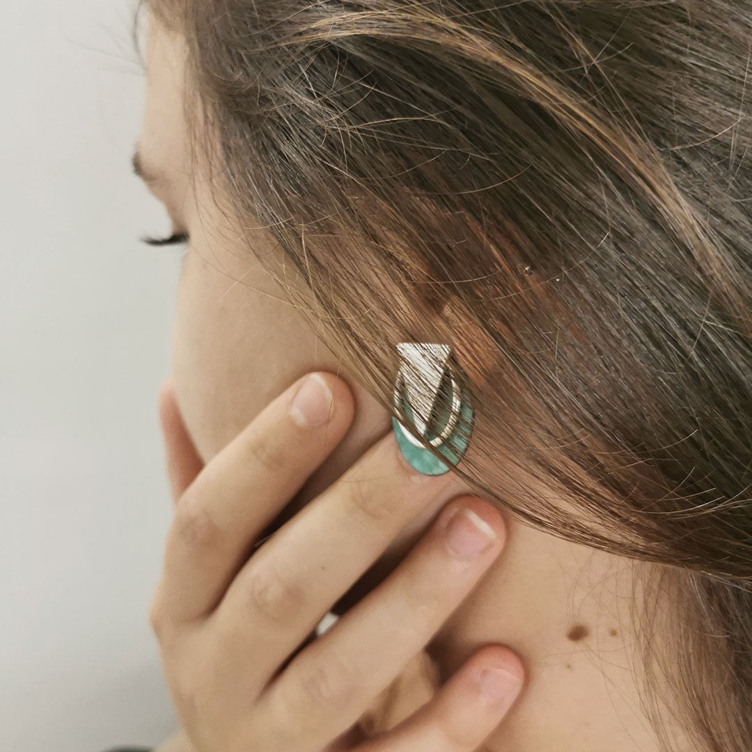 PENDIENTES DE PLATA WENDELS AZUL - N.AGB/201