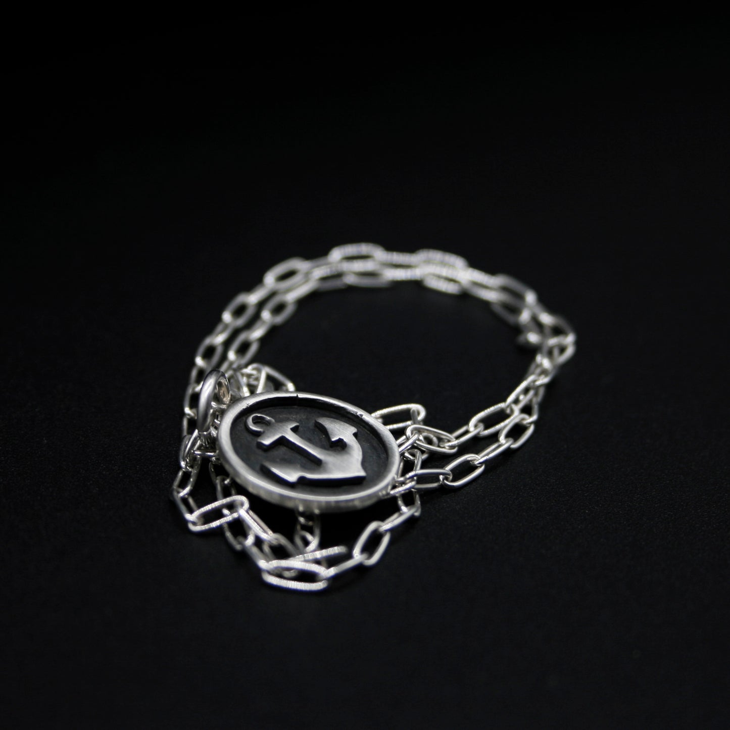 COLLAR DE PLATA CON MEDALLA ANCLA - N.AG/144