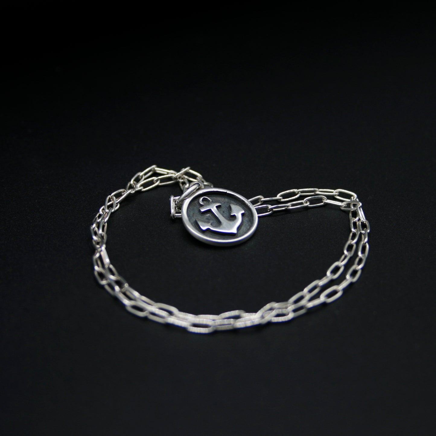COLLAR DE PLATA CON MEDALLA ANCLA - N.AG/144