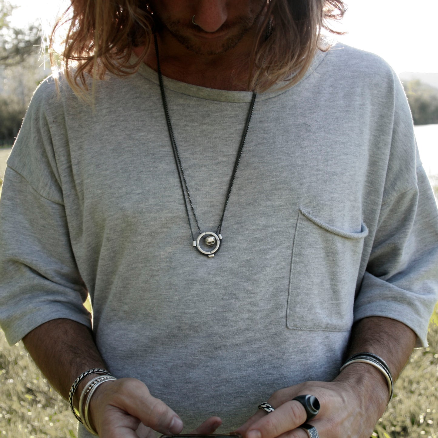 COLLAR DE PLATA MINI SKULL - N.AG/182