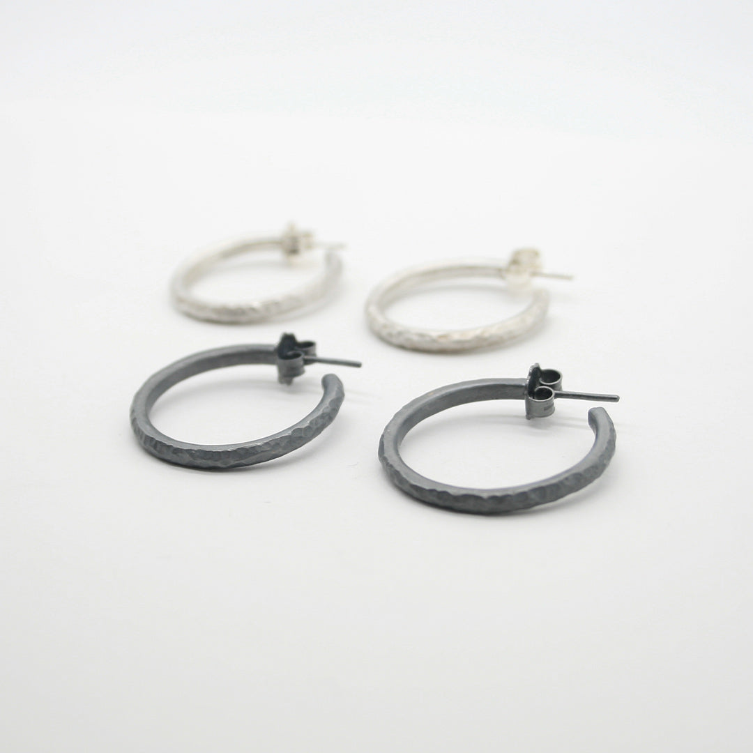 PENDIENTES DE PLATA - BLACK AND WHITE - N.AG/203
