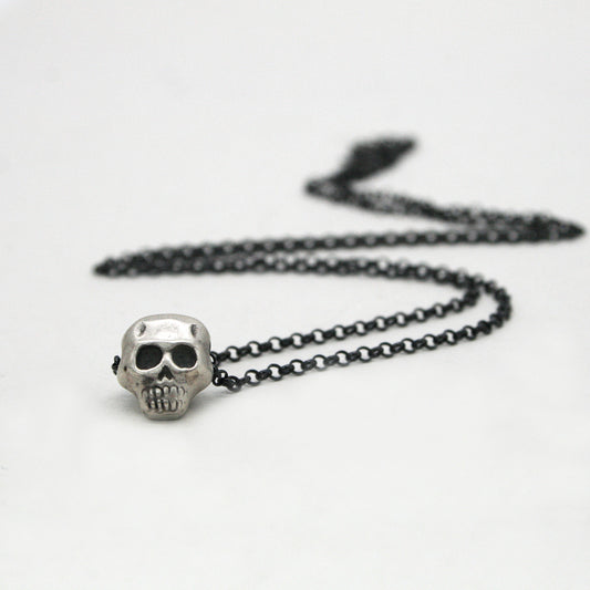 COLLAR DE PLATA MINI SKULL -  N.AG/182