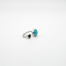 Cargar imagen en el visor de la galería, ANILLO DE PLATA AMAZONITA Y ONIX - N.AGP/121