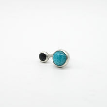 Cargar imagen en el visor de la galería, ANILLO DE PLATA AMAZONITA Y ONIX - N.AGP/121