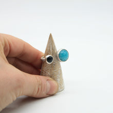 Cargar imagen en el visor de la galería, ANILLO DE PLATA AMAZONITA Y ONIX - N.AGP/121
