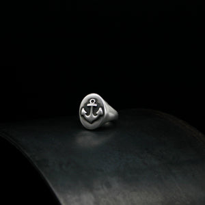 ANILLO SELLO PLATA 925 - ANCLA -
