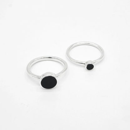 Combo 2 Anillos de Plata 925 con Ónix Negro | Hechos a Mano – Nita Grimaldi